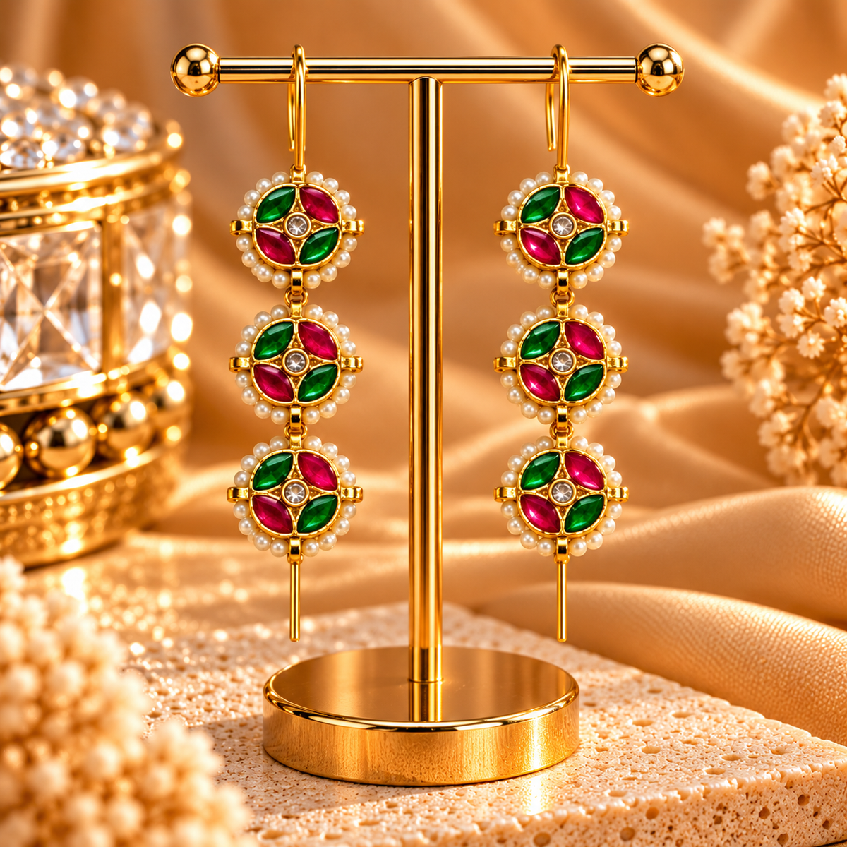 Rajshree Moti Meenakari Needle Earcuff