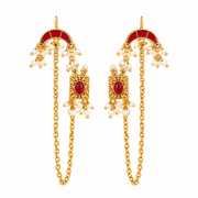 Rajkumari Meenakari Pearl Earchain