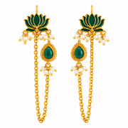 Padmavati Lotus Pearl Earchain
