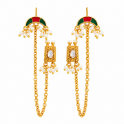 Rajkumari Meenakari Pearl Earchain