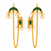 Rajkumari Meenakari Pearl Earchain