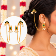 Rajkumari Meenakari Pearl Earchain
