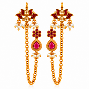 Padma Pushpa Kundan Ear Chain