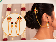 Padma Pushpa Kundan Ear Chain