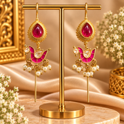 Aarohi Peacock Kundan Pearl Traditional Needle Bugdi