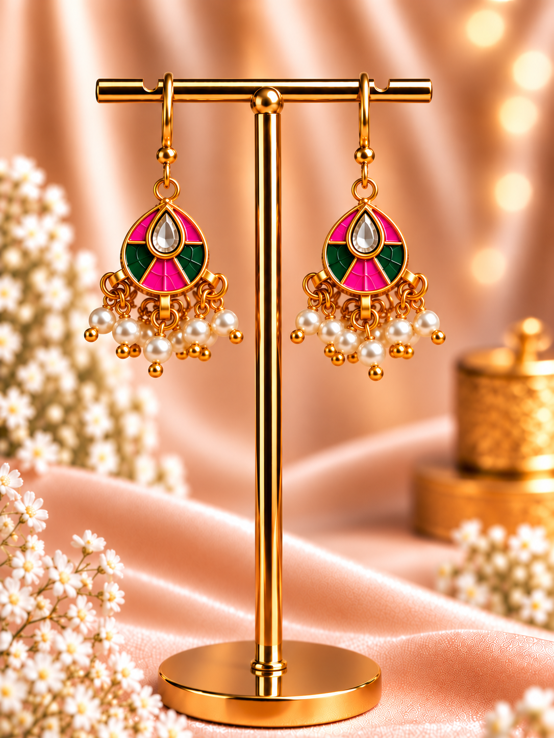 Rajvi Meenakari Pearl Bugdi