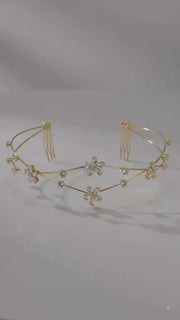 Double flower hairlet (Golden and Silver)