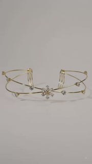 Dual line Minimal Flower Hairlet (Golden)