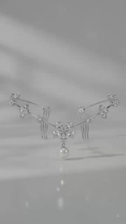 Floral AD leaves Hairlet (Silver)
