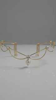 Multi curves Pearl Hairlet (Golden and Silver)