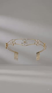 3 flower AD hairlet (Golden and Silver)