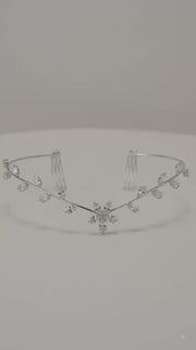 Elegant Flower n Leaves Hairlet (Silver & Golden)