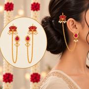 Padmavati Lotus Pearl Earchain