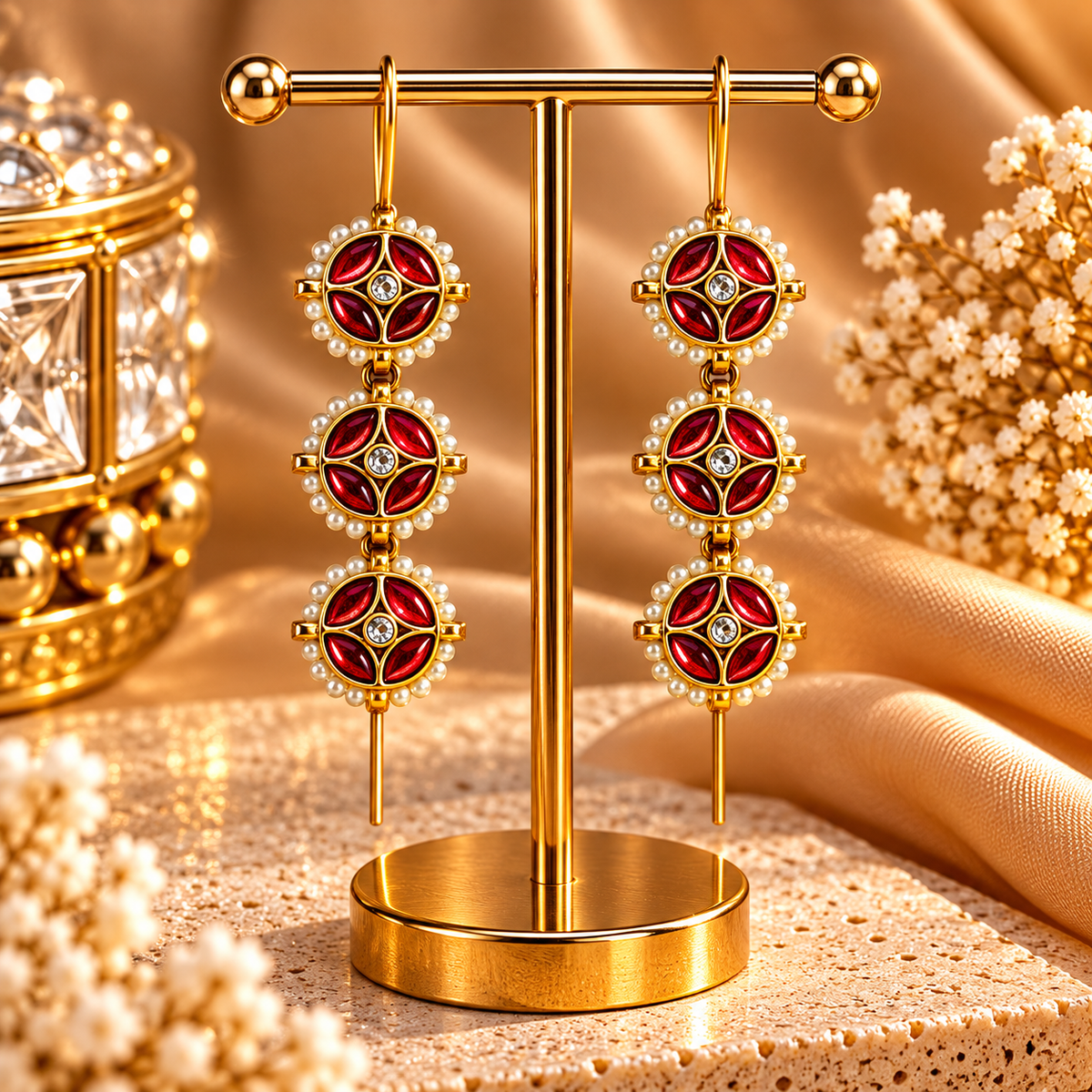 Rajshree Moti Meenakari Needle Earcuff