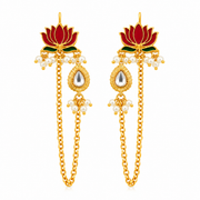 Padmavati Lotus Pearl Earchain