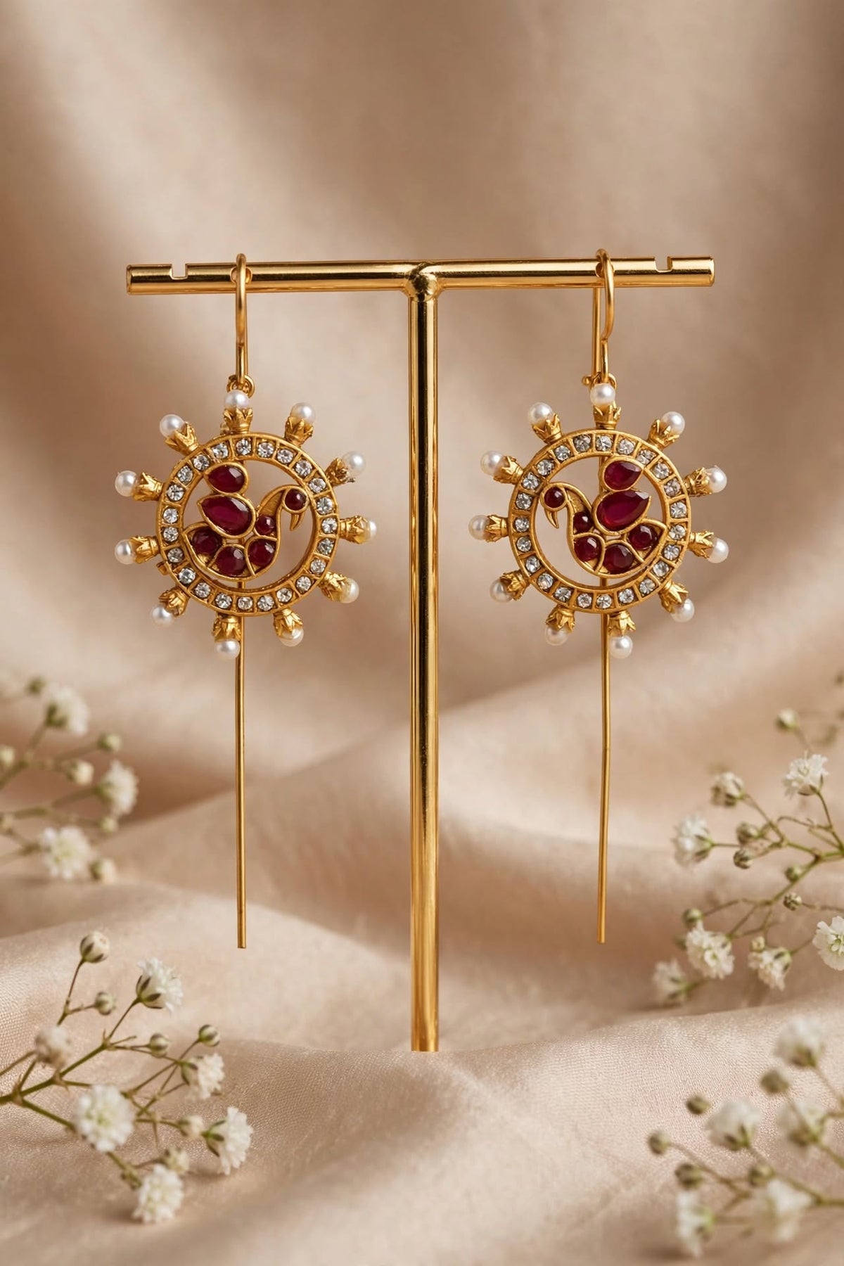 Peacock Chakra Traditional Needle Earcuffs