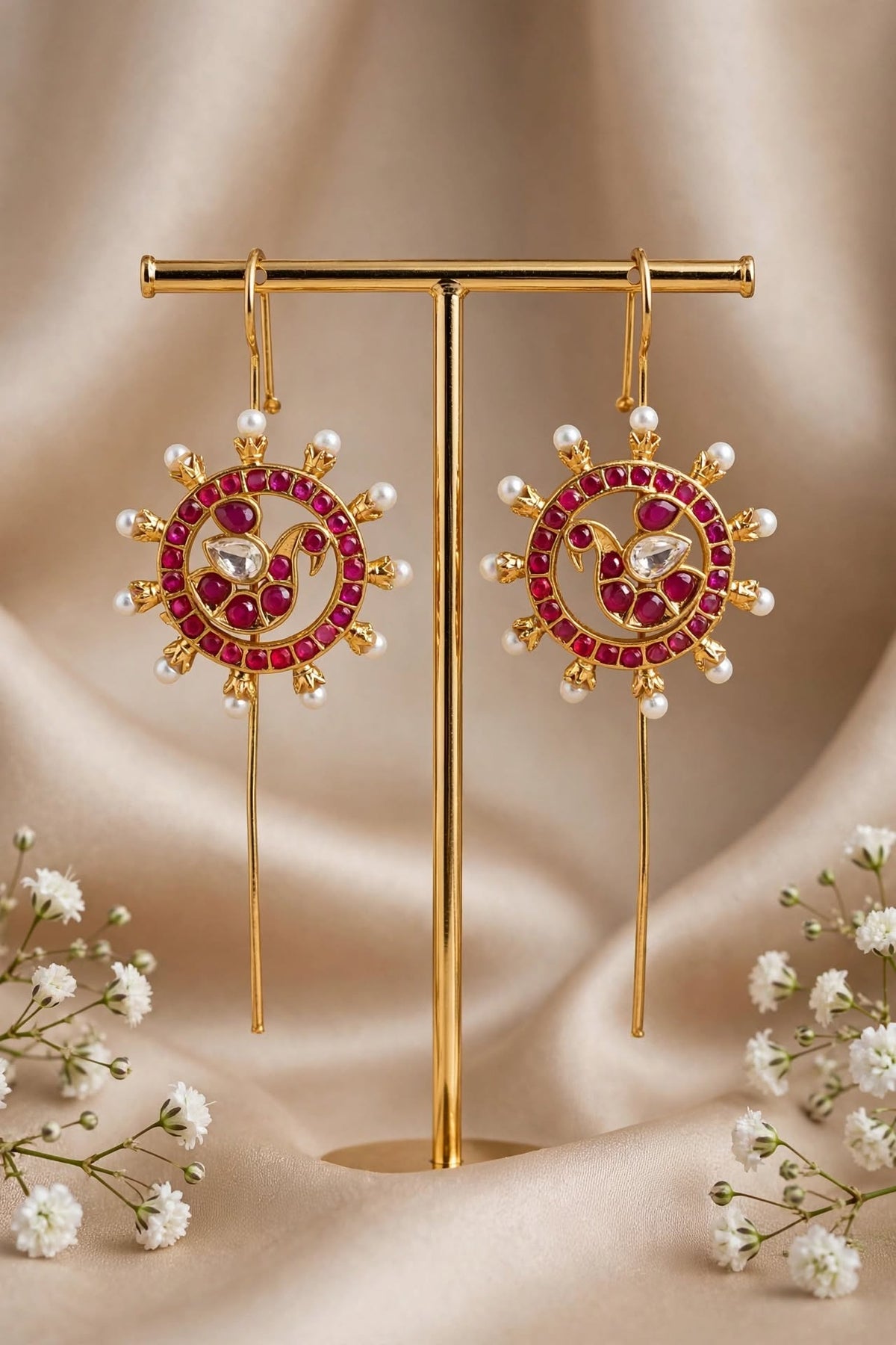 Peacock Chakra Traditional Needle Earcuffs