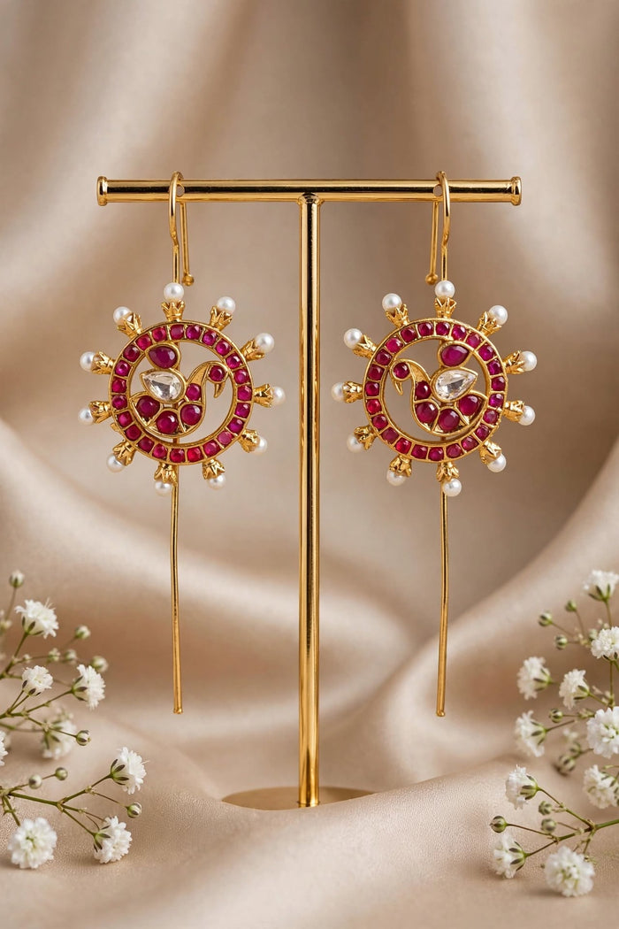 Peacock Chakra Traditional Needle Earcuffs