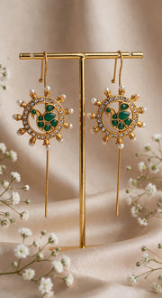 Peacock Chakra Traditional Needle Earcuffs