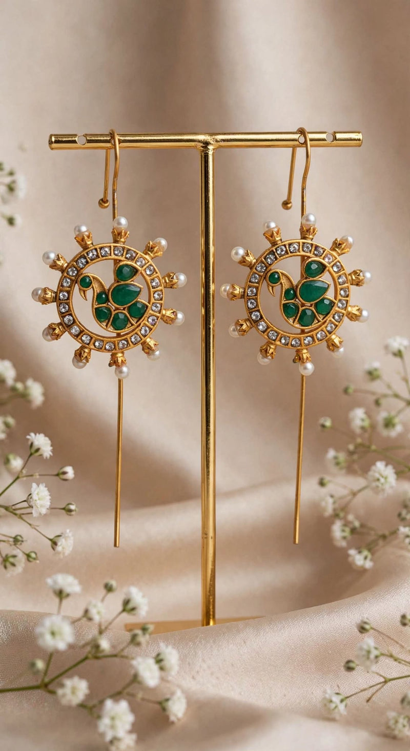 Peacock Chakra Traditional Needle Earcuffs