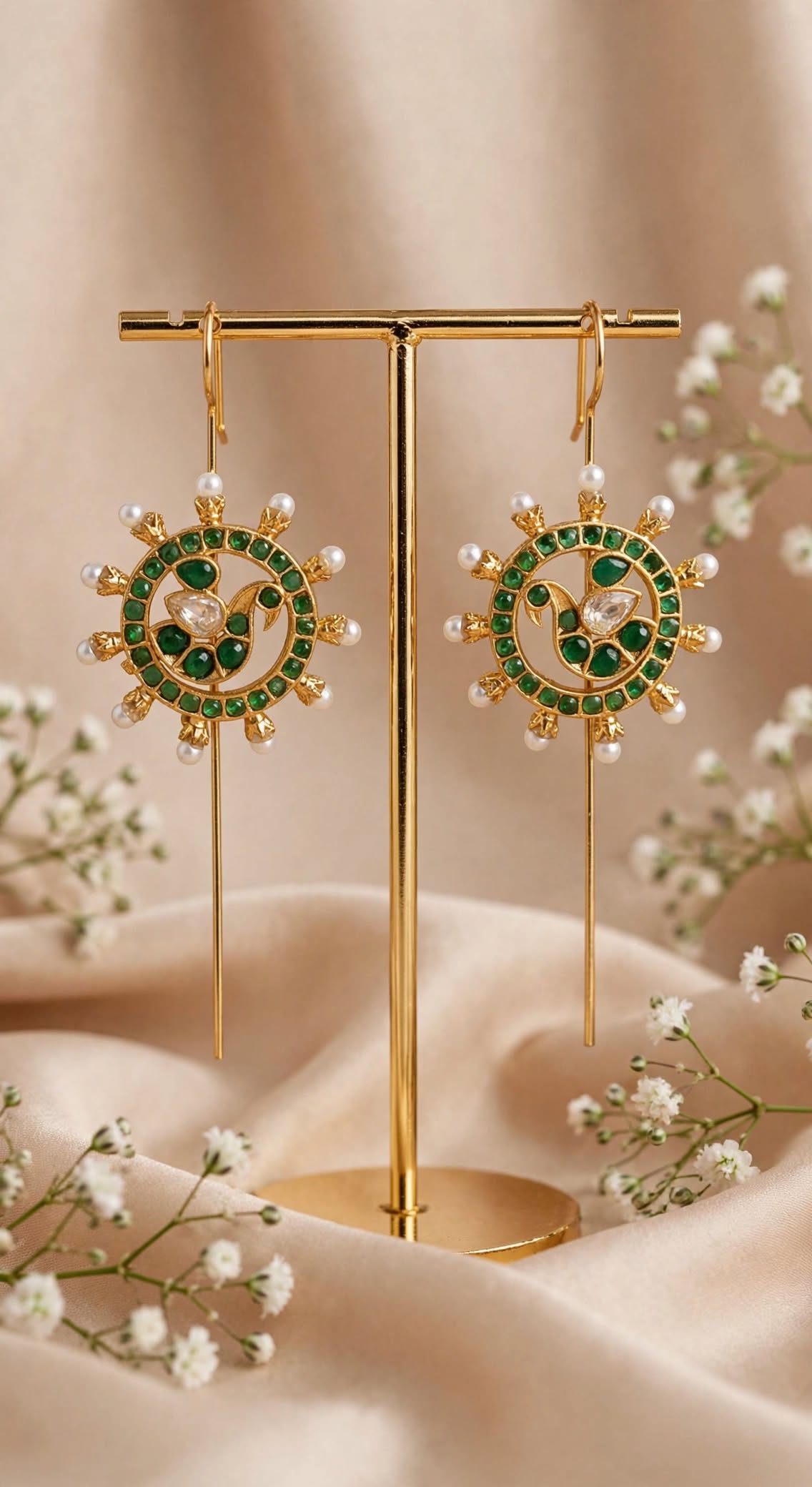 Peacock Chakra Traditional Needle Earcuffs