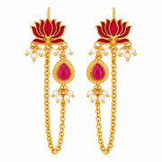 Padmavati Lotus Pearl Earchain