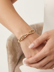 Crystal Wave Gold Bracelet
